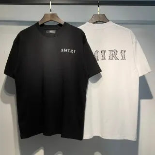 Amiri Embroidered Logo Black and White T-Shirt