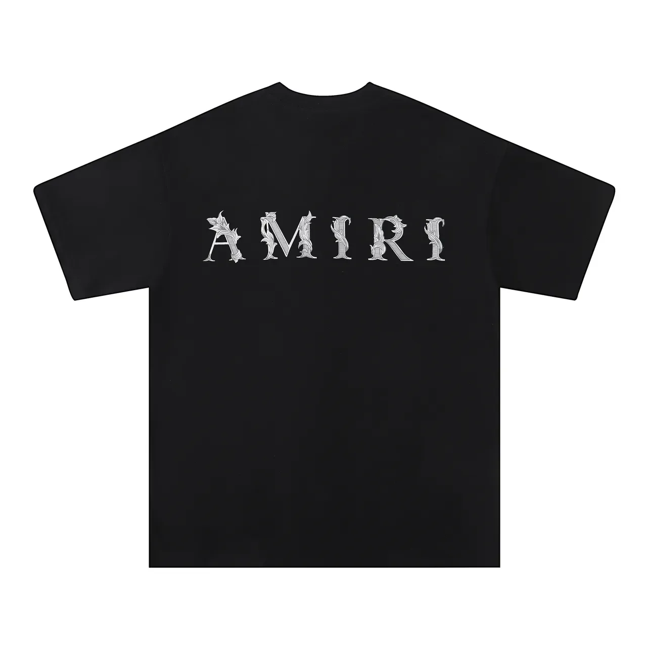 Camiseta Amiri com logo bordado preto e branco 7