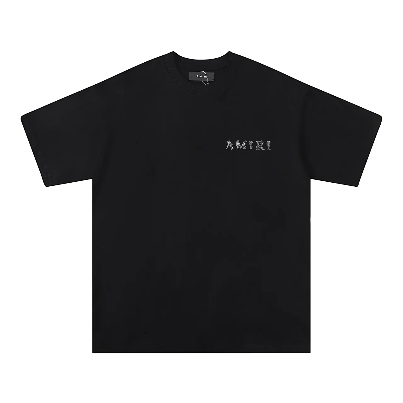Camiseta Amiri com logo bordado preto e branco 8