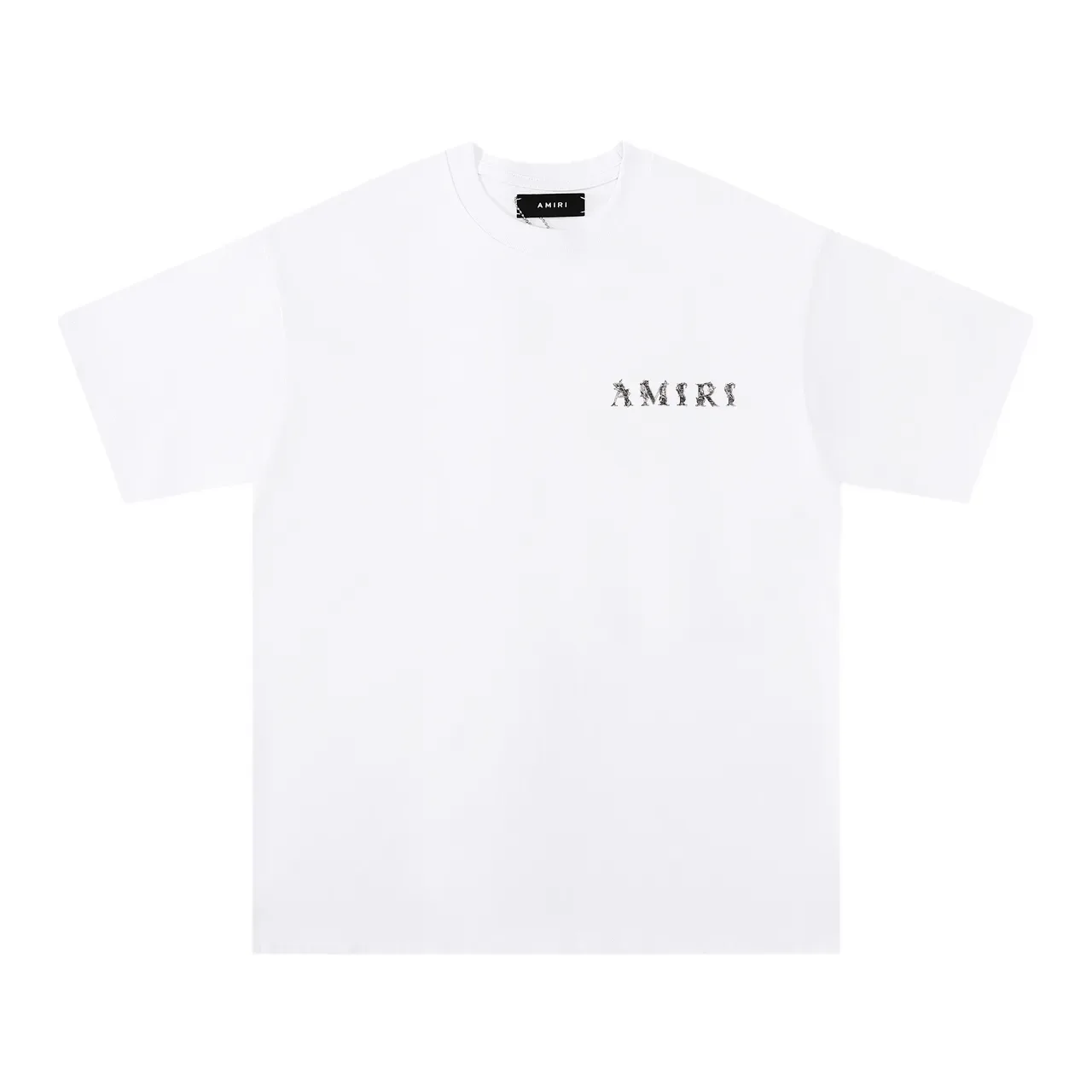 Camiseta Amiri com logo bordado preto e branco 10