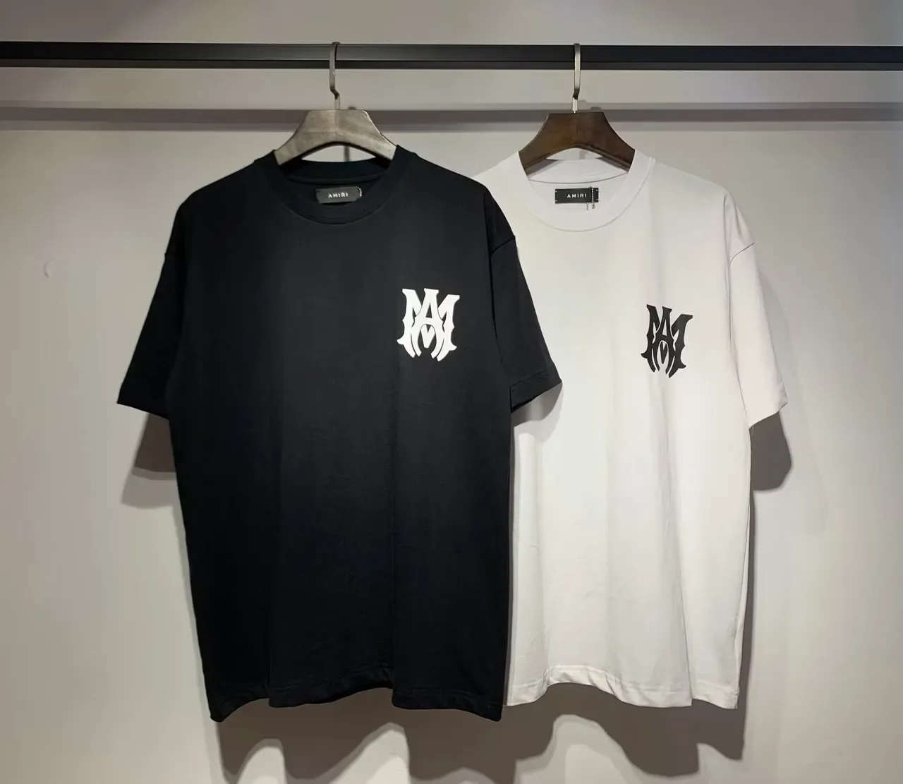 Amiri Skel Top Black White Oversized Fit Bold Back Logo T-Shirt 8