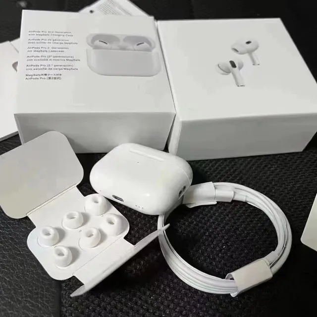Apple AirPods Pro সাদা কম্প্যাক্ট স্টেম-স্টাইল ম্যাগনেটিক চার্জিং কেস TWS ইয়ারবাডস 4