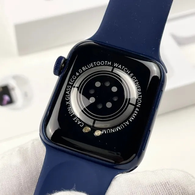 Apple नीला काला डिजिटल क्राउन कंट्रोल सिलिकॉन स्पोर्ट बैंड स्पोर्ट्स वॉच 4