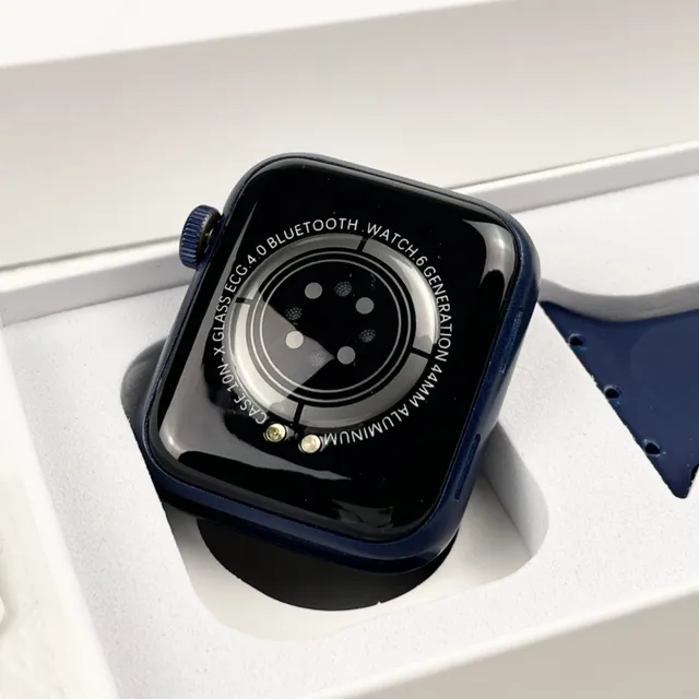 Apple नीला काला डिजिटल क्राउन कंट्रोल सिलिकॉन स्पोर्ट बैंड स्पोर्ट्स वॉच 5