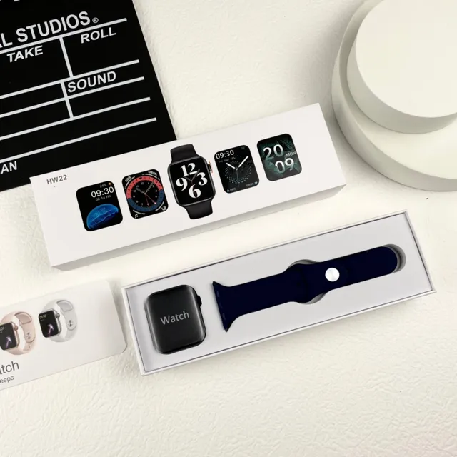Apple नीला काला डिजिटल क्राउन कंट्रोल सिलिकॉन स्पोर्ट बैंड स्पोर्ट्स वॉच 6