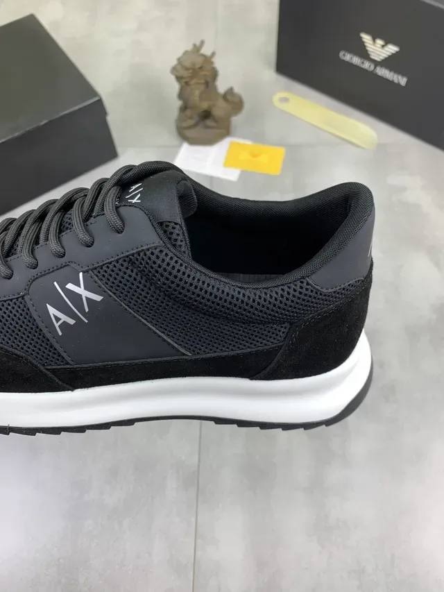 Armani Exchange काला मेश-सuede लाइफस्टाइल स्नीकर 3