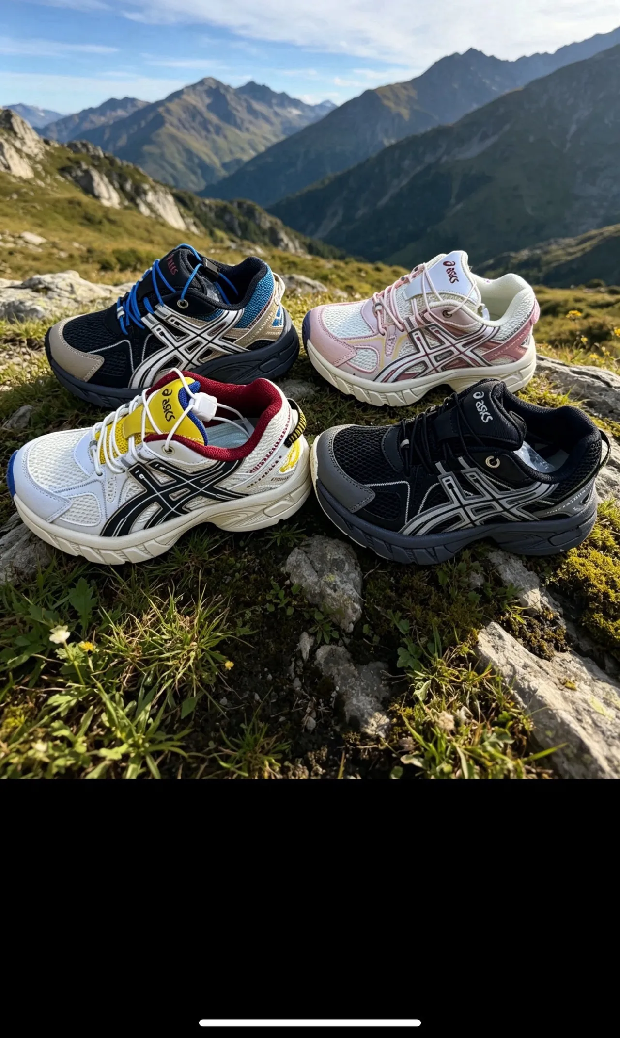ASICS Gel-Kayano 粉白黄厚底运动鞋 3