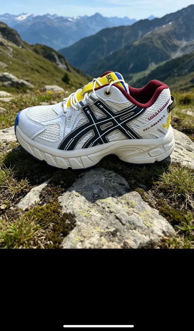 ASICS Gel-Kayano 粉白黄厚底运动鞋 12