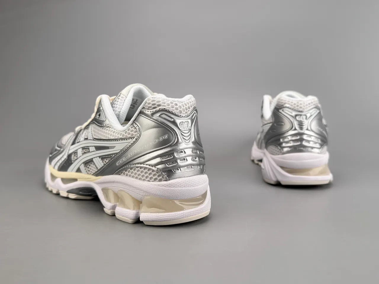 ASICS Gel-Kayano Silver and White Running Shoes 2
