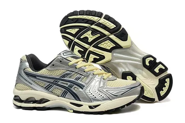 ASICS Gel-Kayano Silver Beige Navy Running Shoes 4