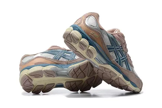 ASICS Gel-Kayano Style Zapatillas de correr rosa polvoriento azul marino 4