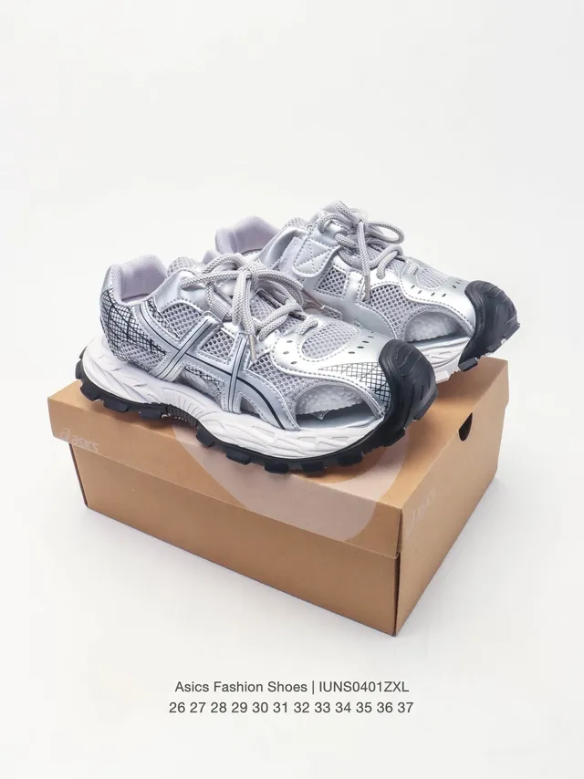 ASICS Gris Noir Mesh-et-Synthétique Haut Cage Ouverte Overlay Lifestyle Sneakers 11