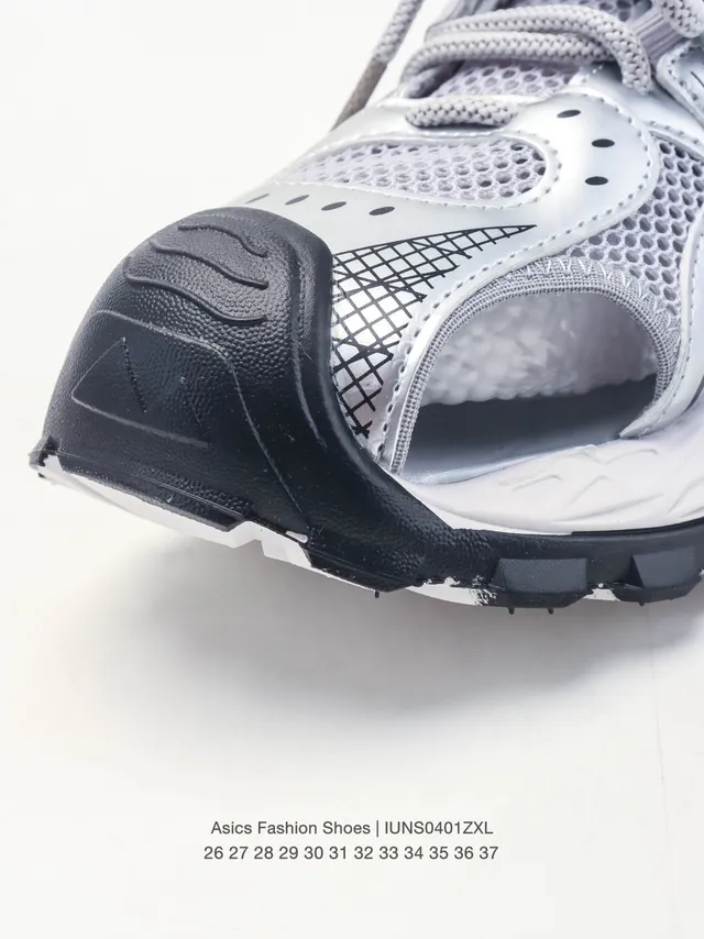 ASICS Gris Noir Mesh-et-Synthétique Haut Cage Ouverte Overlay Lifestyle Sneakers 19