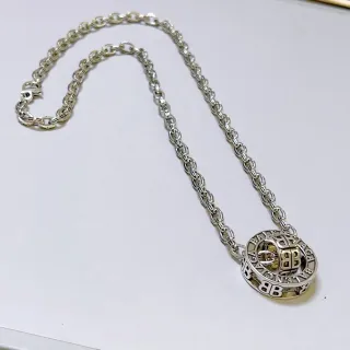 Balenciaga BB 吊坠项链 银色和金色