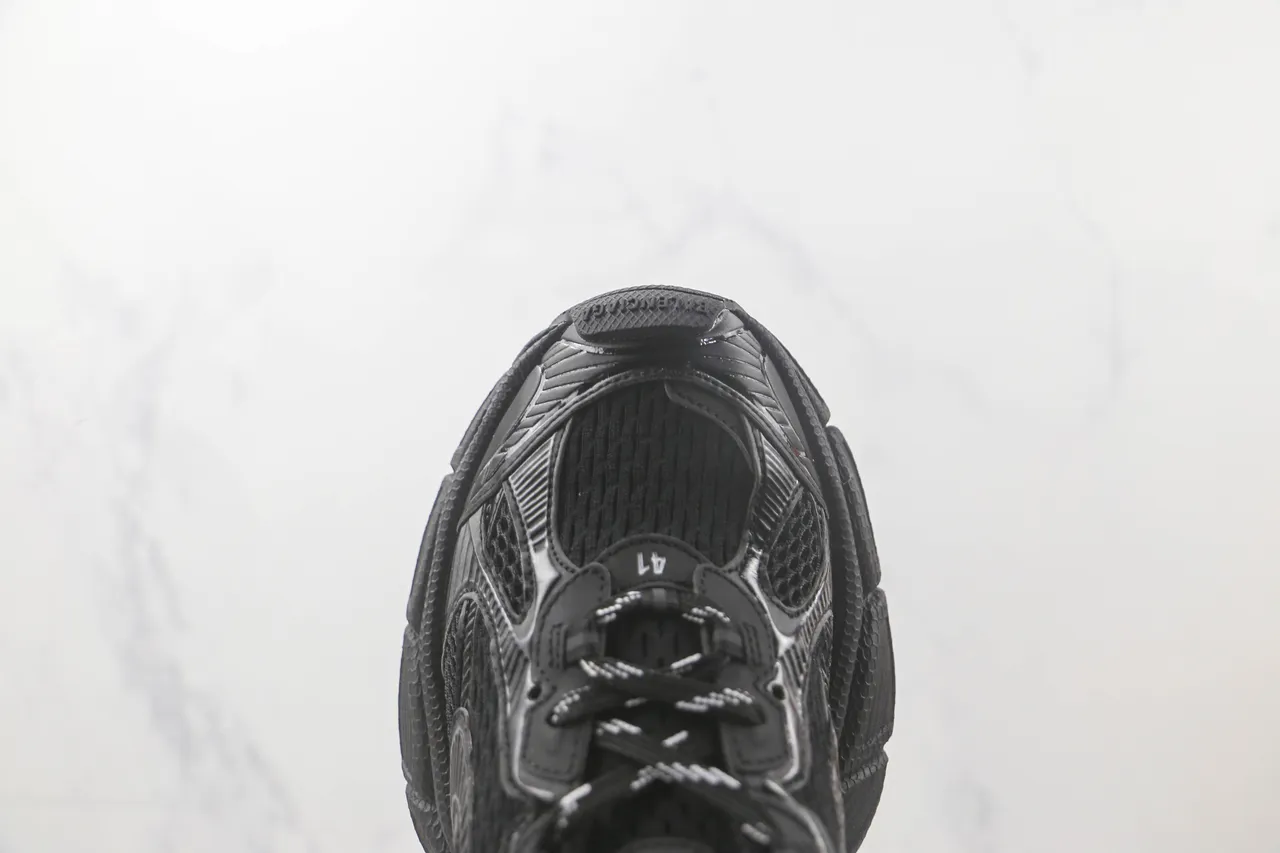 Balenciaga Black Monochrome Mesh And Synthetic Overlay Construction Chunky Sneakers 6