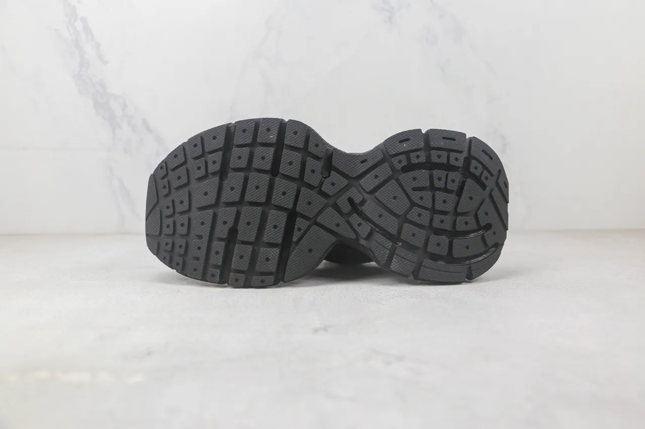 Balenciaga Black Monochrome Mesh And Synthetic Overlay Construction Chunky Sneakers 8