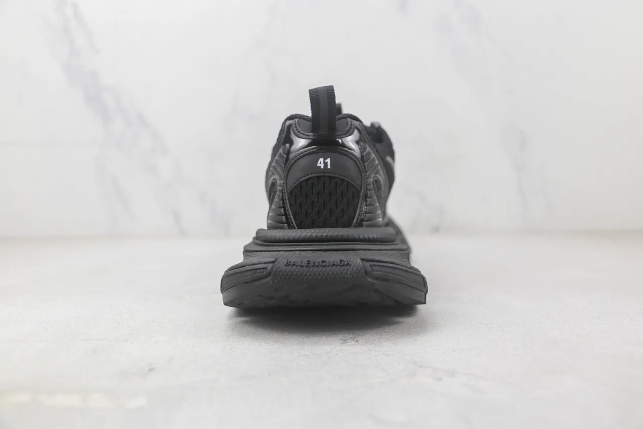 Balenciaga Black Monochrome Mesh And Synthetic Overlay Construction Chunky Sneakers 9