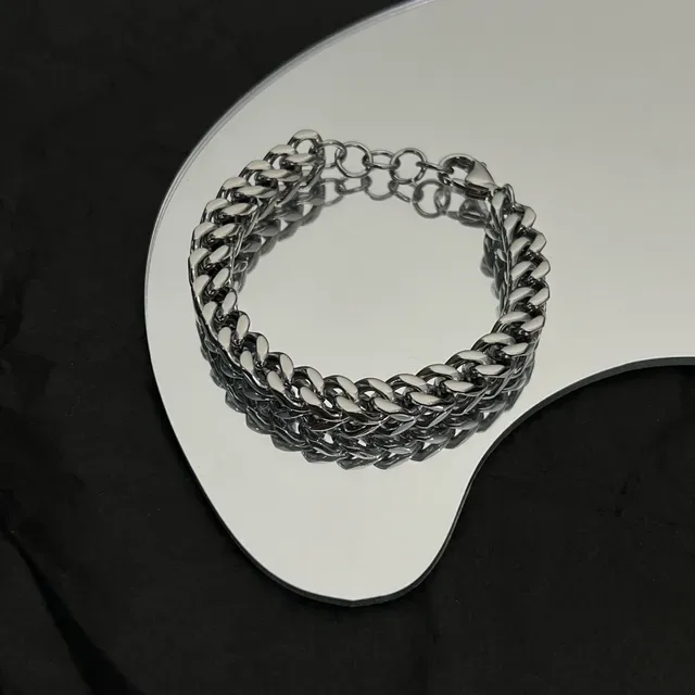 Balenciaga Chunky Curb-Link 银色手链 3