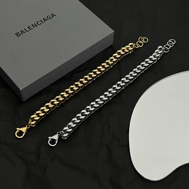 Balenciaga Chunky Curb-Link 银色手链 5