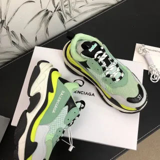 Balenciaga Green Yellow Oversized Multi-Layered Sole Chunky Sneakers