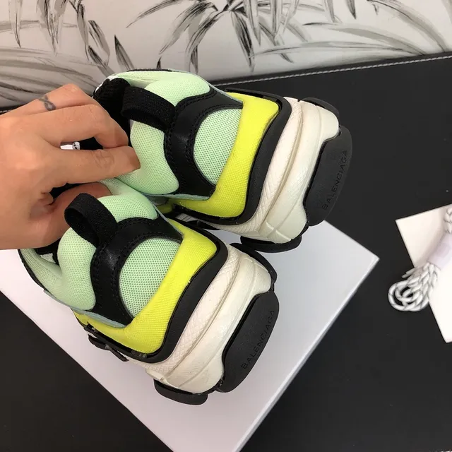 Balenciaga Green Yellow Oversized Multi-Layered Sole Chunky Sneakers 3