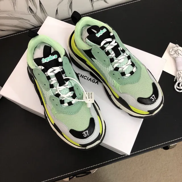 Balenciaga Green Yellow Oversized Multi-Layered Sole Chunky Sneakers 4