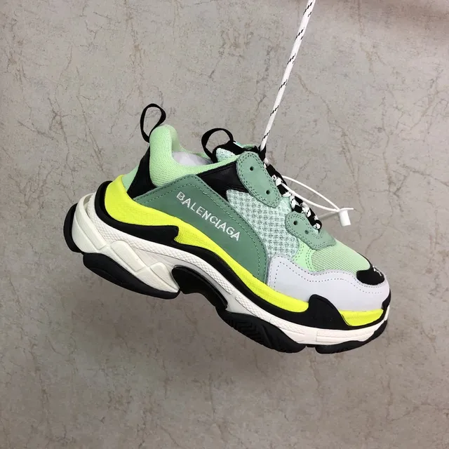 Balenciaga Green Yellow Oversized Multi-Layered Sole Chunky Sneakers 5