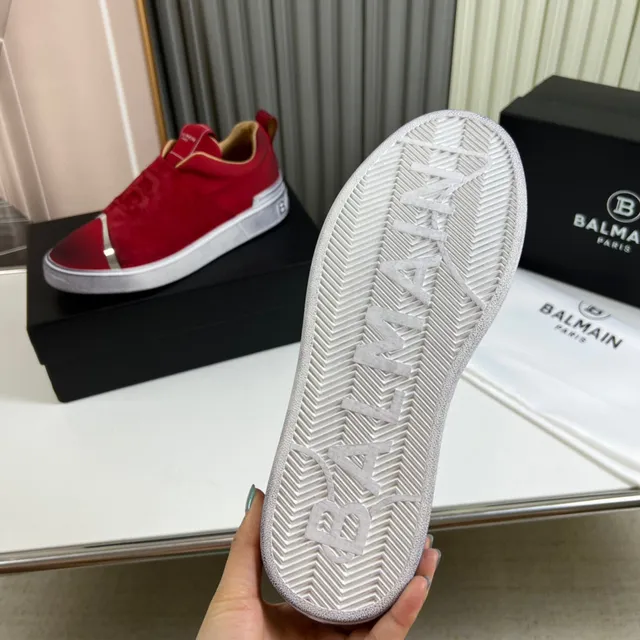Balenciaga Rouge Argent Slip-On Daim Supérieur Lifestyle Sneakers 2