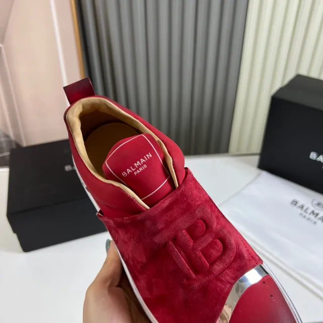 Balenciaga Rouge Argent Slip-On Daim Supérieur Lifestyle Sneakers 3
