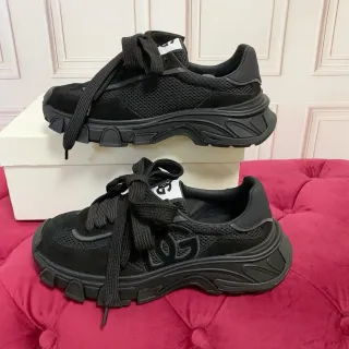 Balenciaga Runner Sneakers noires en maille et suède épaisses