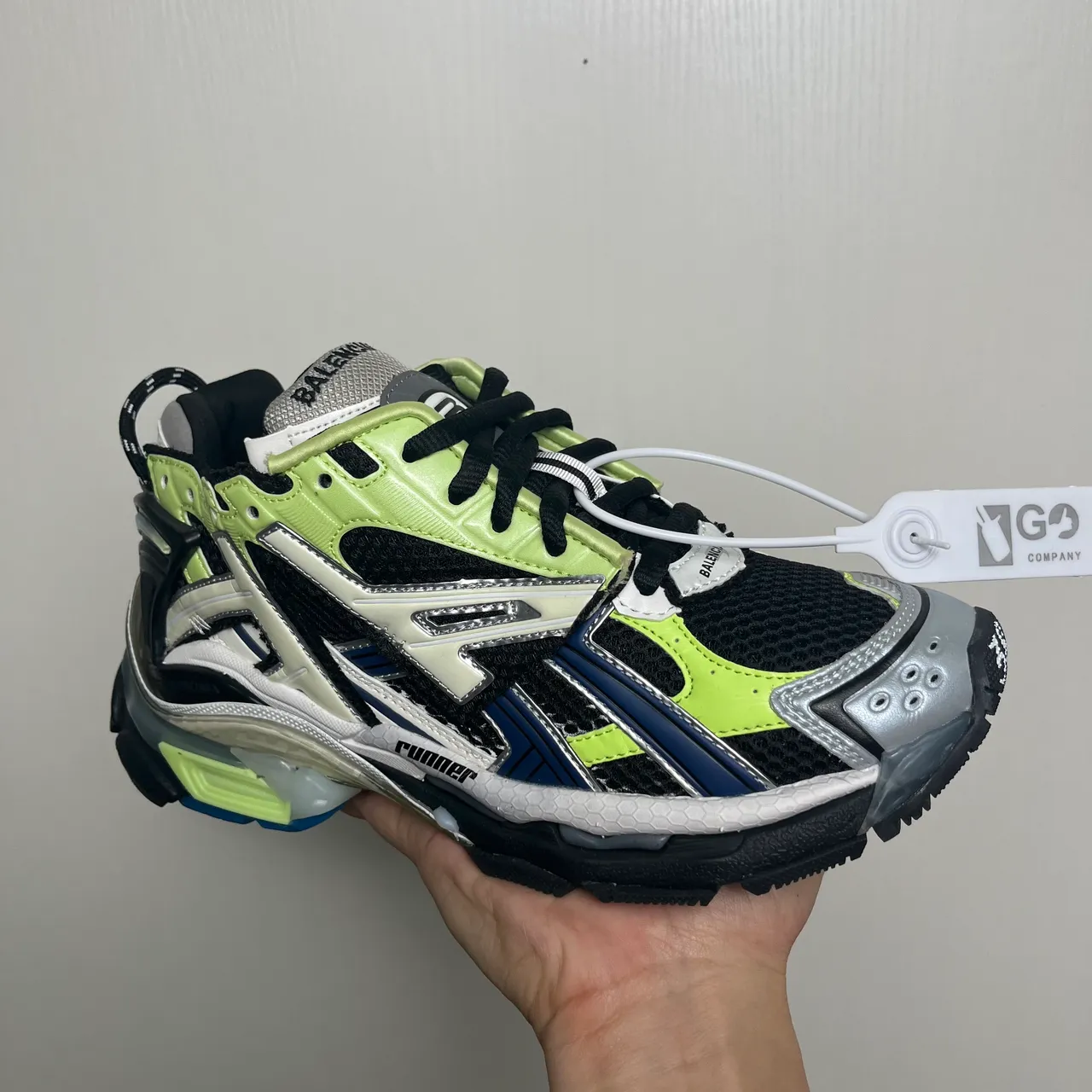 Balenciaga Runner Lime Green Black White Navy Chunky Sneakers 2