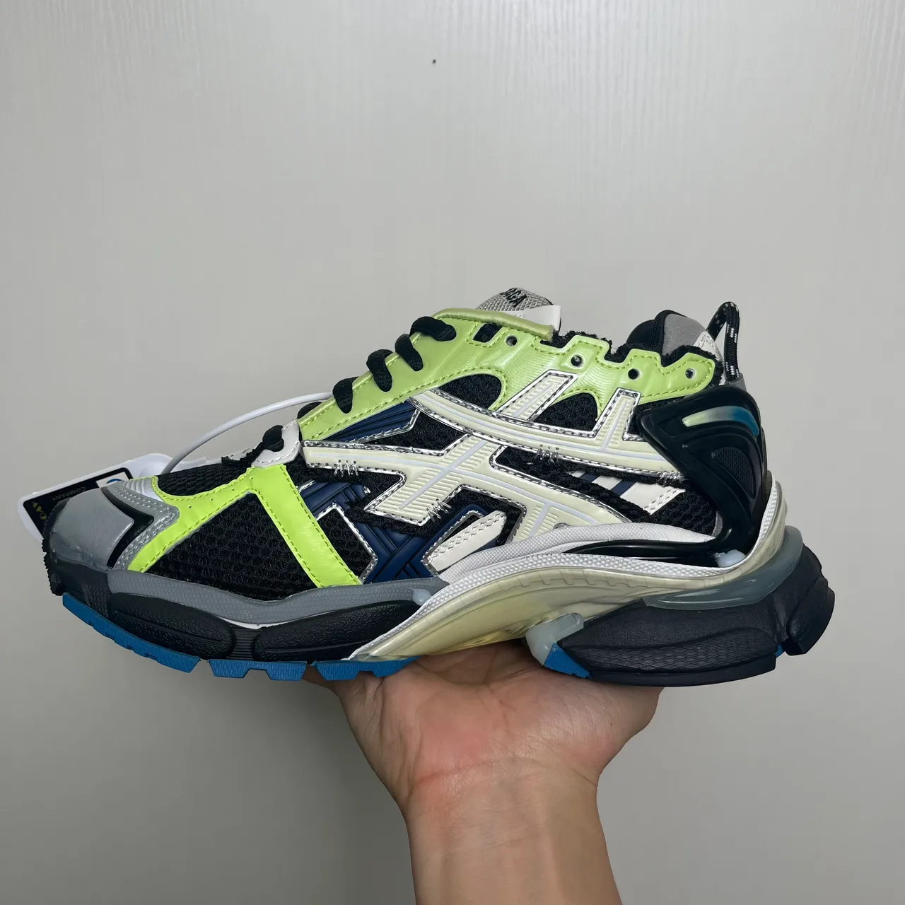 Balenciaga Runner Lime Green Black White Navy Chunky Sneakers 3