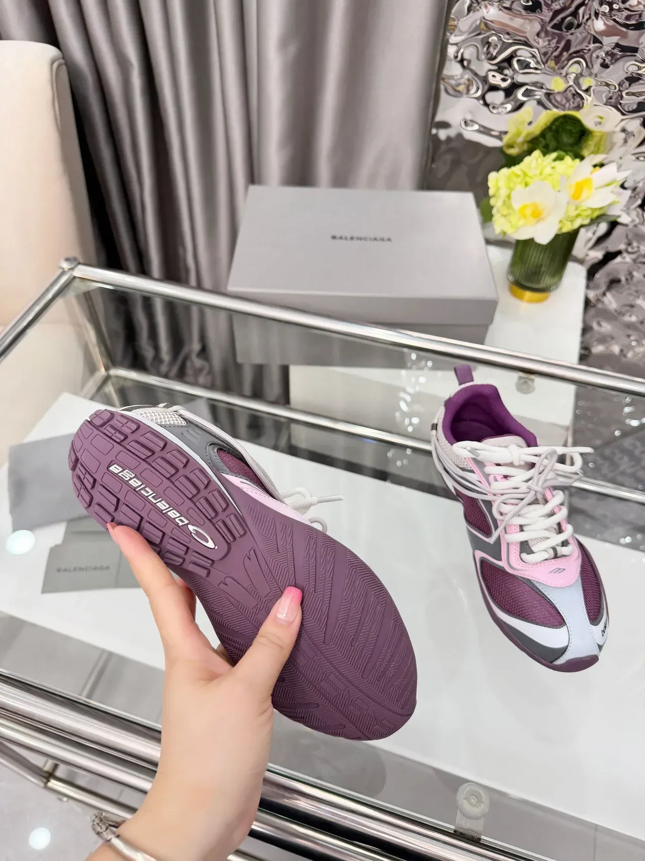 Balenciaga Runner बैंगनी गुलाबी भूरा लाइफस्टाइल स्नीकरज़ 2