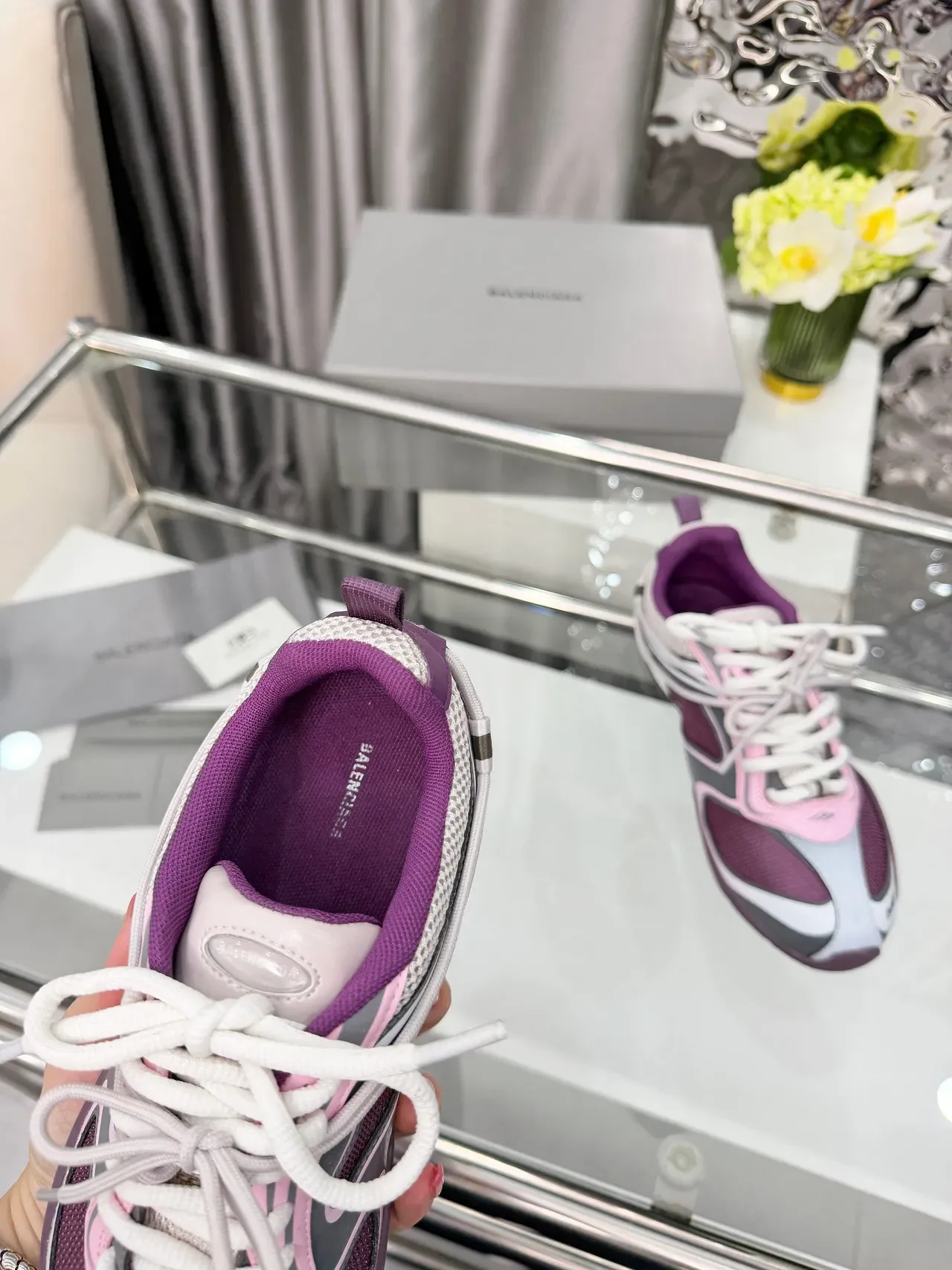 Balenciaga Runner बैंगनी गुलाबी भूरा लाइफस्टाइल स्नीकरज़ 4