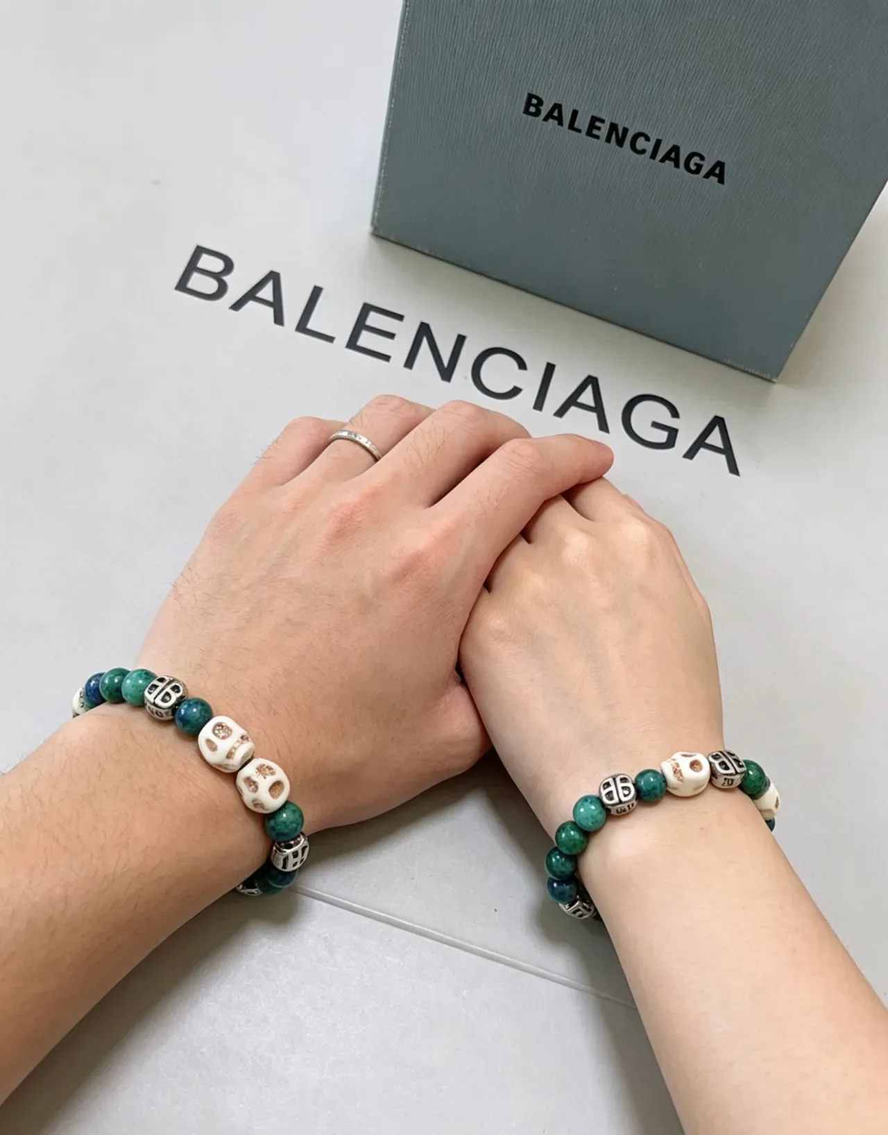 Balenciaga Skull and BB Logo Beaded Bracelet 3