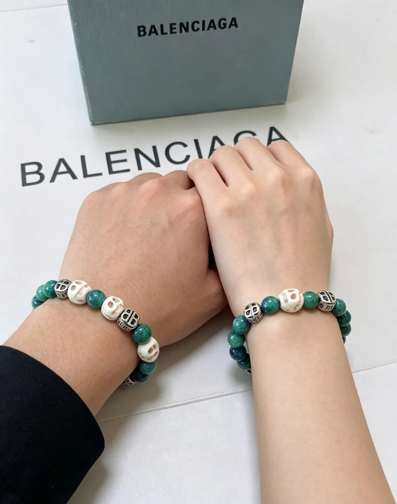 Balenciaga Skull and BB Logo Beaded Bracelet 5