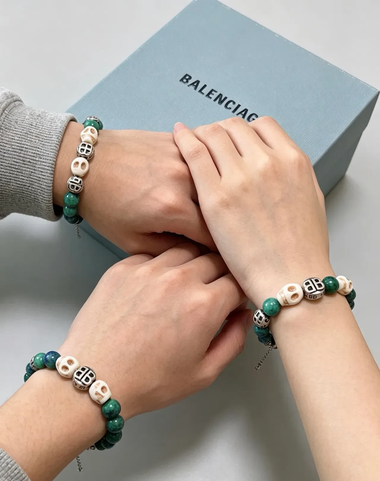Balenciaga Skull and BB Logo Beaded Bracelet 8