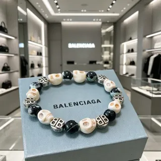 Balenciaga Crânio e BB Monogram Pulseira de Contas