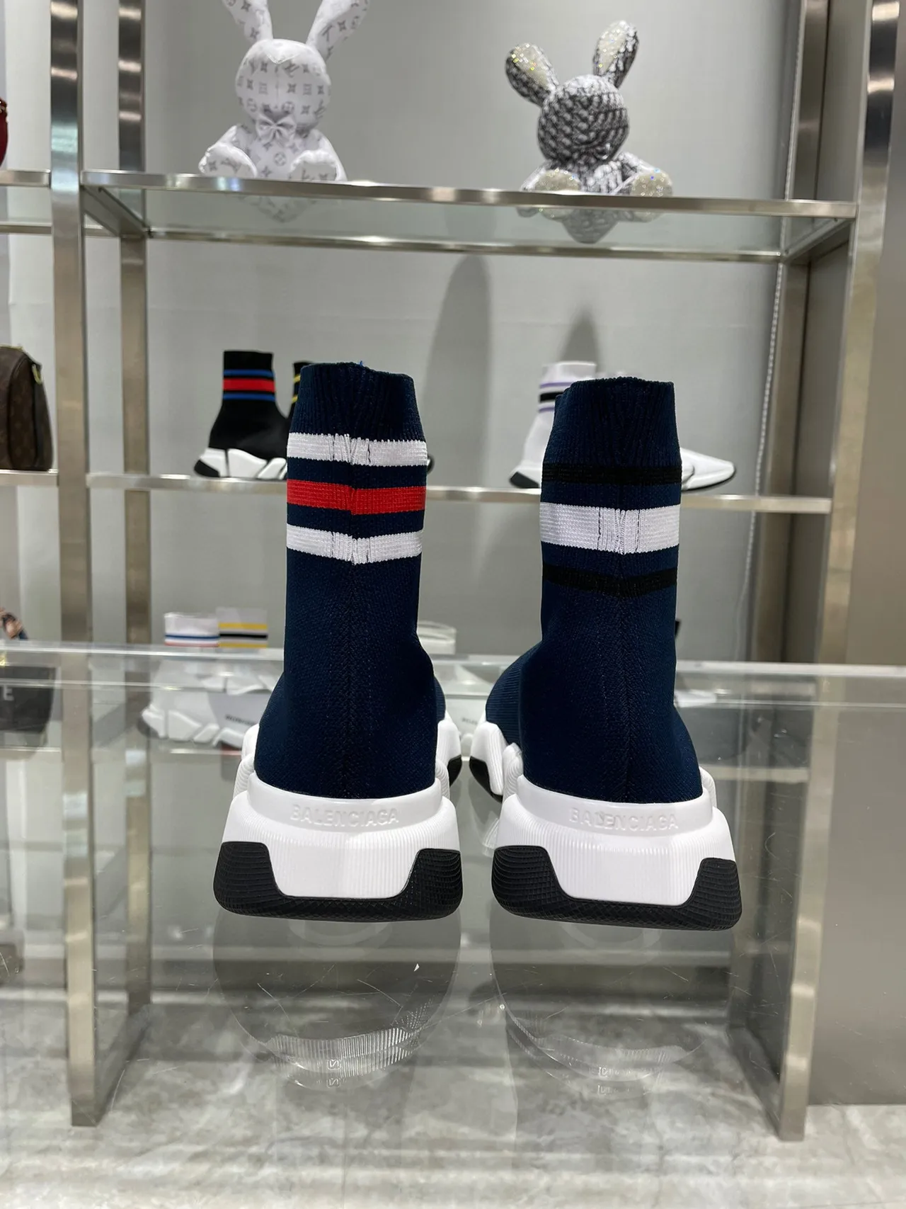 Balenciaga Speed Trainer Azul Marinho Sock-Fit Estilo de Vida Tênis 7