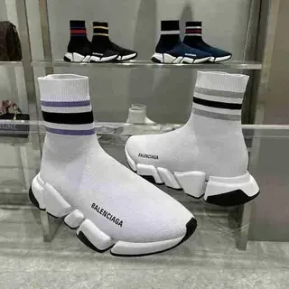 Balenciaga Speed Trainer White Black Purple Sock-Fit লাইফস্টাইল স্নিকার