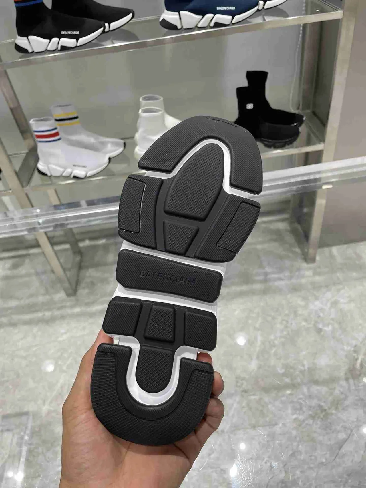 Balenciaga Speed Trainer White Black Purple Sock-Fit লাইফস্টাইল স্নিকার 4