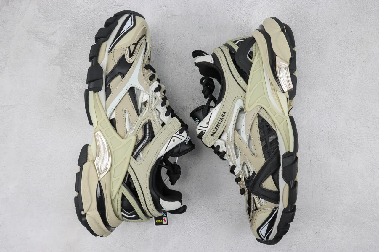 Balenciaga Track Trainer حذاء رياضي بني وأسود سميك 2