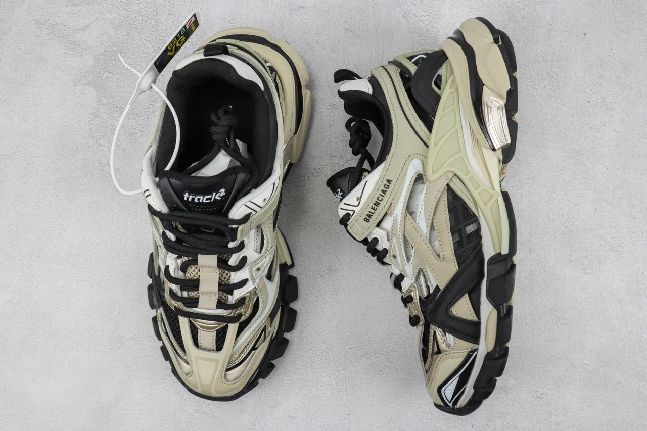 Balenciaga Track Trainer حذاء رياضي بني وأسود سميك 3