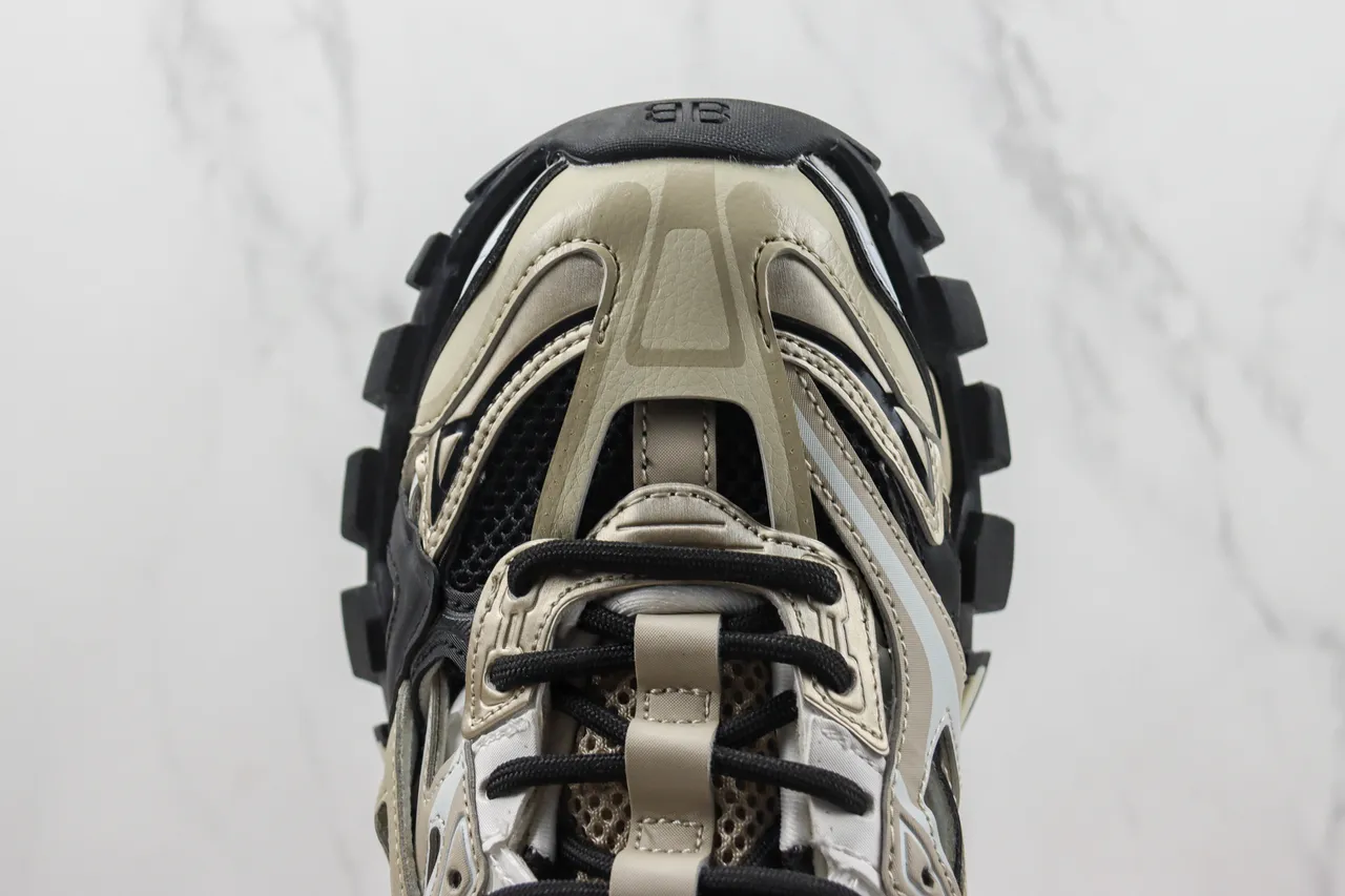 Balenciaga Track Trainer حذاء رياضي بني وأسود سميك 6