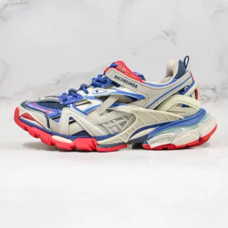 Balenciaga Track Trainer Off-White Blue Red Chunky Sneakers