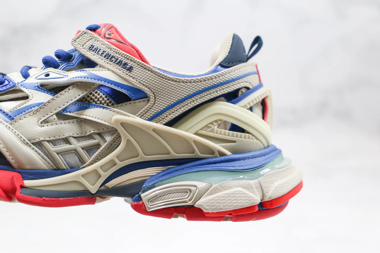 Balenciaga Track Trainer Off-White Blue Red Chunky Sneakers 6