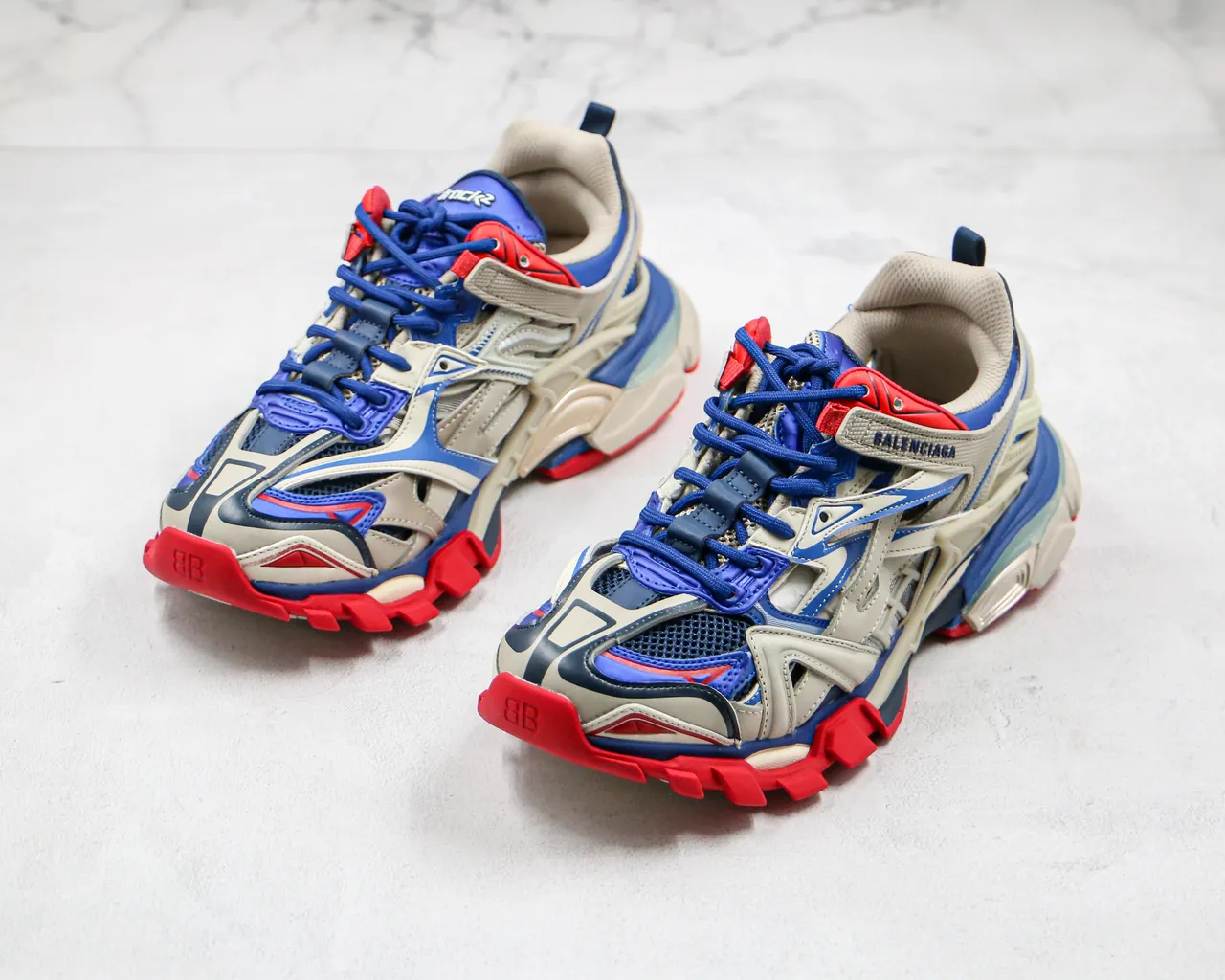 Balenciaga Track Trainer Off-White Blue Red Chunky Sneakers 7