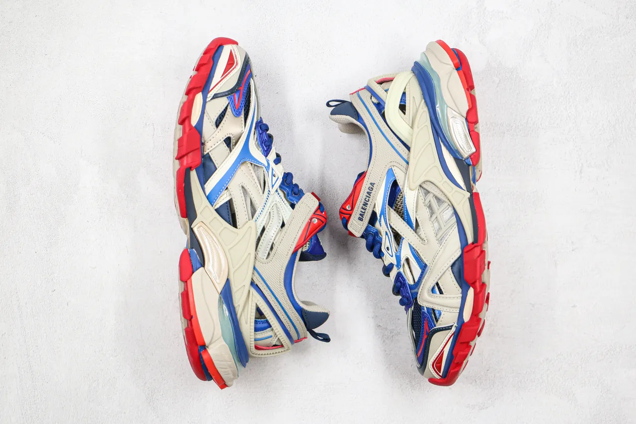 Balenciaga Track Trainer Off-White Blue Red Chunky Sneakers 9