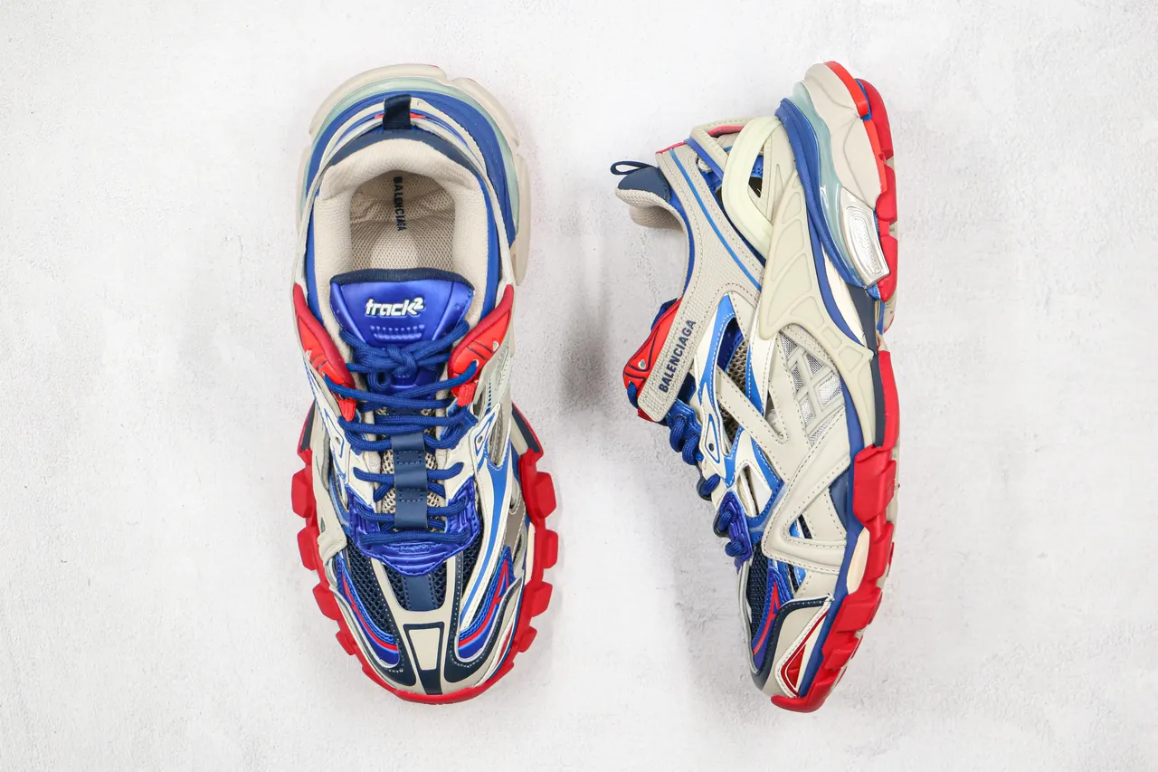 Balenciaga Track Trainer Off-White Blue Red Chunky Sneakers 10