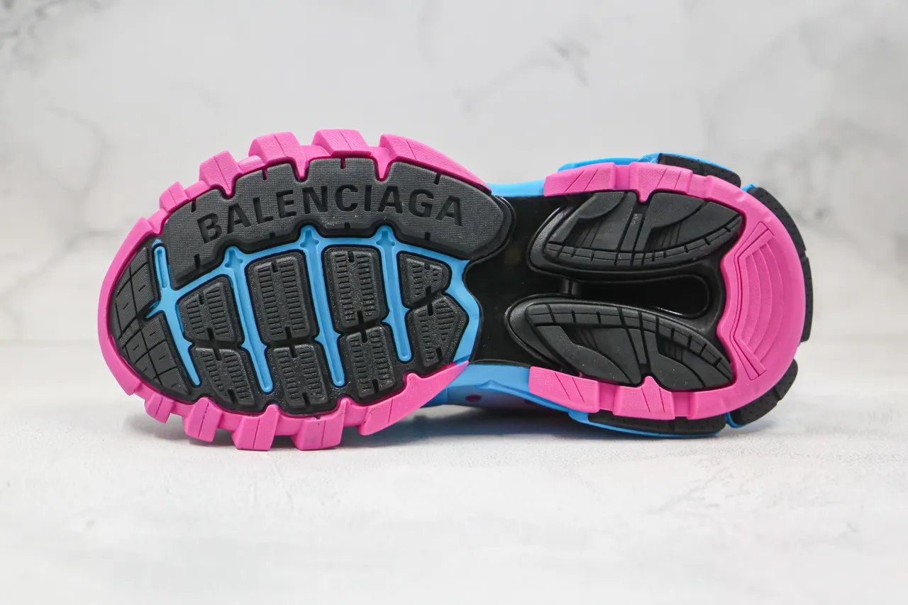 Balenciaga Track Trainer Pink and Cyan Gradient Chunky Sneakers 2